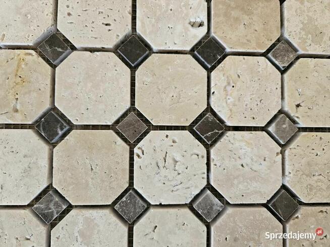 Mozaika marmurowa TRAWERTYN BEIGE/HANG BROWN 30,5x30,5x1