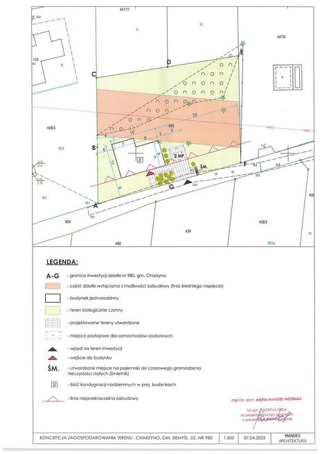 Działka budowlana Charzyno gm. Siemyśl Charzyno