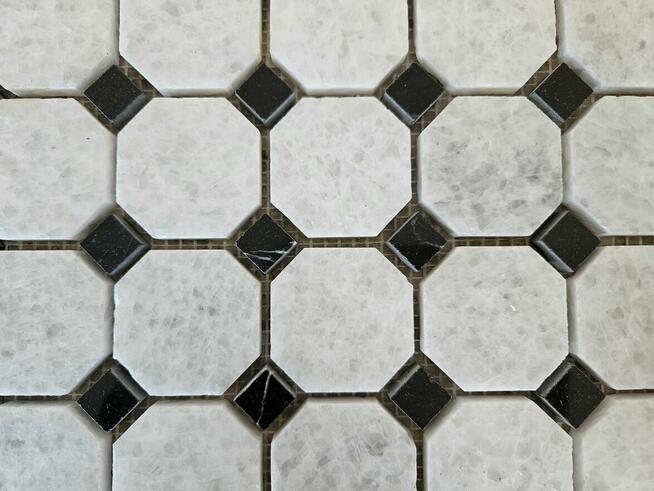 Mozaika Marmurowa CRISTAL WHITE/NERO MARQUINA 30,5x30,5x1