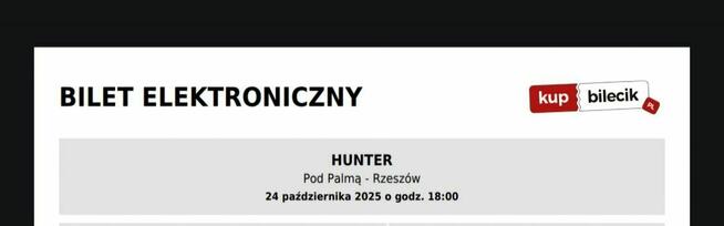 Odsprzedam 2 bilety na HUNTER