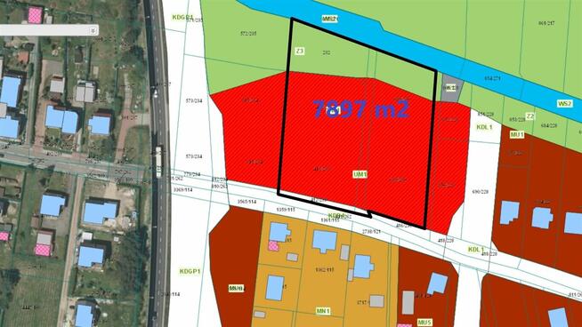 Tychy Cielmice działka budowlana ul Targiela 7897m2 z MPZP