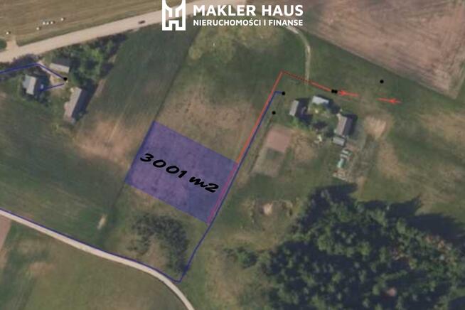 Działka 3001 m2 z warunkami zabudowy - Węgielnia