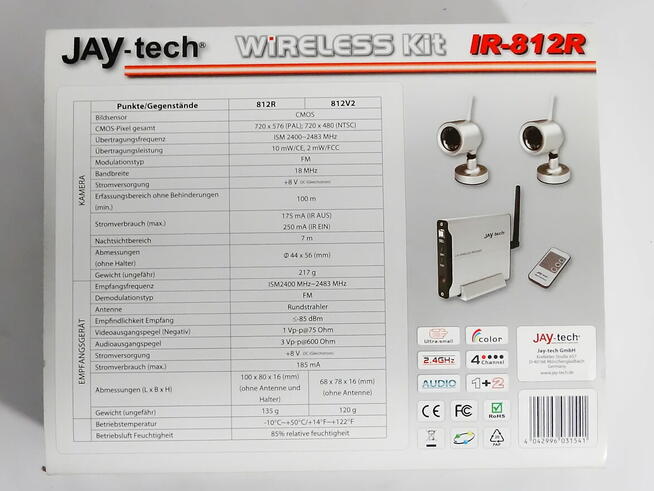 Bezprzewodowy zestaw kamer JAY-tech Wireless Kit IR-812R