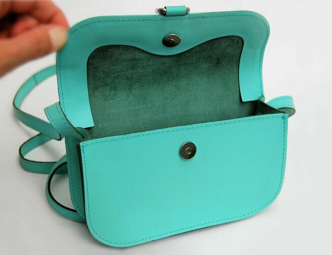 Torebka Batycki Lucky S miętowa turkusowa, lazur, skóra