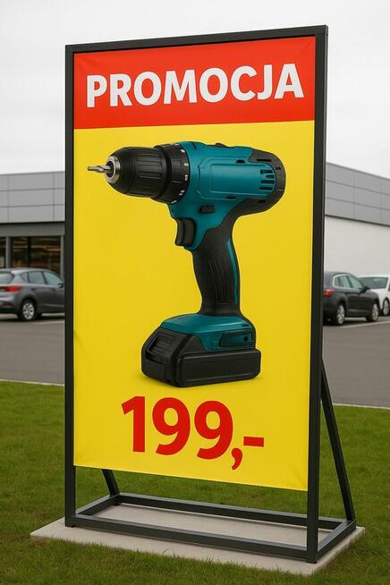 Stelaż reklamowy na reklamę stojak baner reklama targi