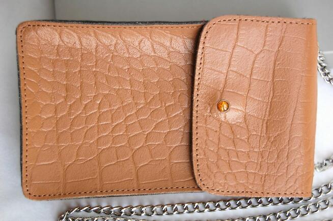 Batycki saszetka damska na telefon skórzana torebka na ramię