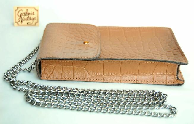 Batycki saszetka damska na telefon skórzana torebka na ramię