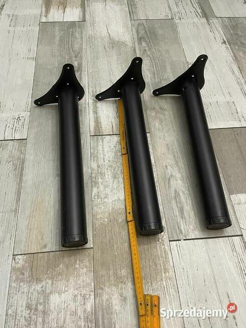 Nogi do stolika 45 cm rura czarny mat 3 sztuki