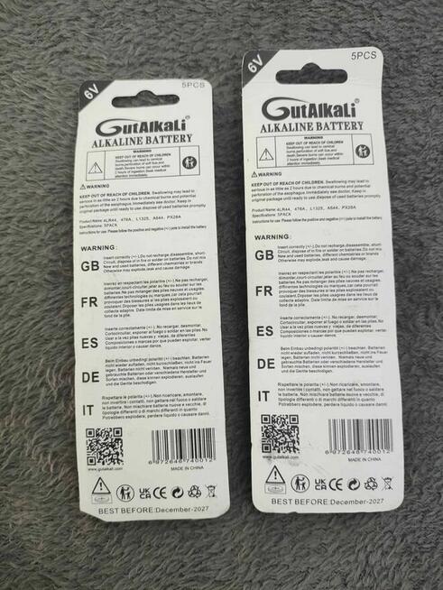 Baterie bateria alkaliczne 4LR44 6V do aparatu fotograficzny