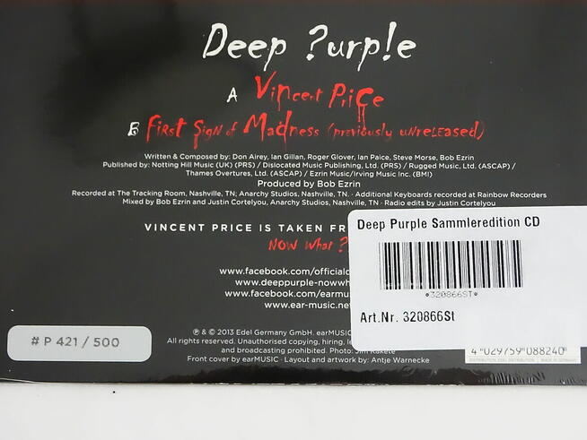 Deep Purple – Vincent Price Vinyl, 7\