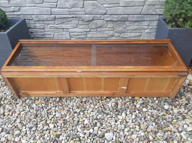 Szafka RTV Witryna Nadstawka od bufetu Dł. 135cm Orzech PRL