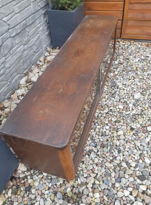 Szafka RTV Witryna Nadstawka od bufetu Dł. 135cm Orzech PRL