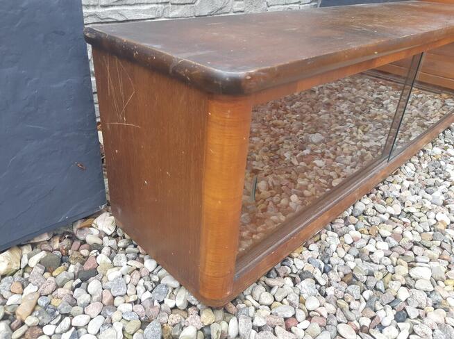 Szafka RTV Witryna Nadstawka od bufetu Dł. 135cm Orzech PRL