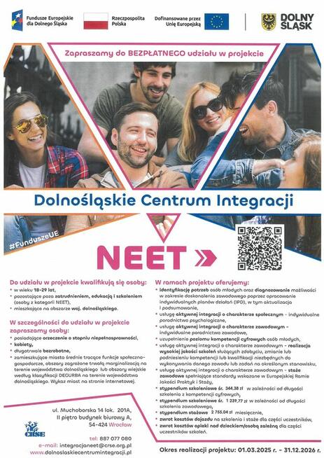 Udział w projekcie „Dolnośląskie Centrum Integracji NEET”