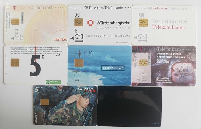 Karty telefoniczne - zagraniczne - zestaw 8 sztuk
