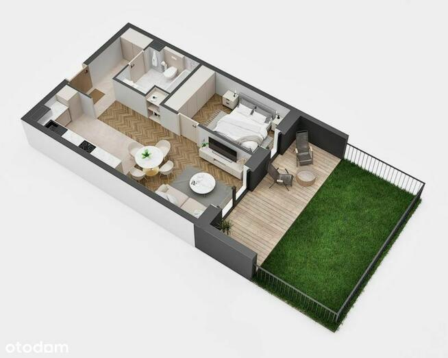 2-pokojowe mieszkanie 41m2 + ogródek