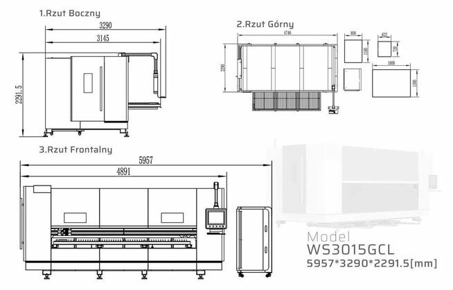 Wycinarka Laserowa Fiber Ploter CNC do blachy 3015GCL 3kW
