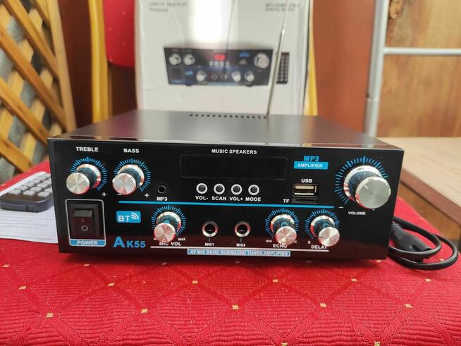 Cyfrowy Wzmacniacz Audio AK55 Bluetooth Stereo Hi-Fi USB SD
