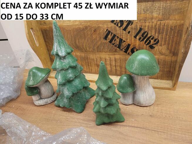 choinka gipsowa boże narodzenei skrzaty świąteczny