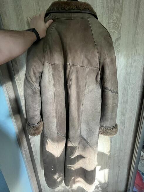 OKAZJA kożuch ponadczasowy model brązowo - szary