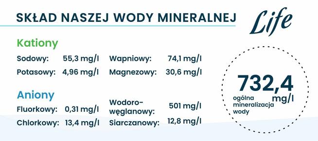 LIFE Woda mineralna w butelce 500 ml. z 100% PET recyclingu