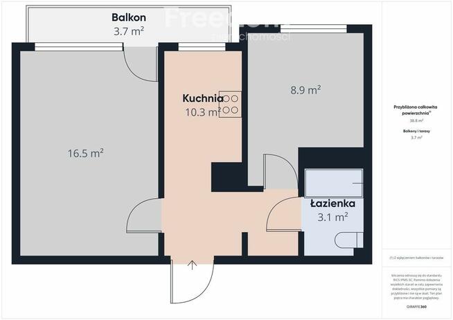 Dwupokojowe mieszkanie z balkonem, do remontu