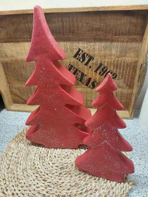 choinka gipsowa boże narodzenei skrzaty świąteczny