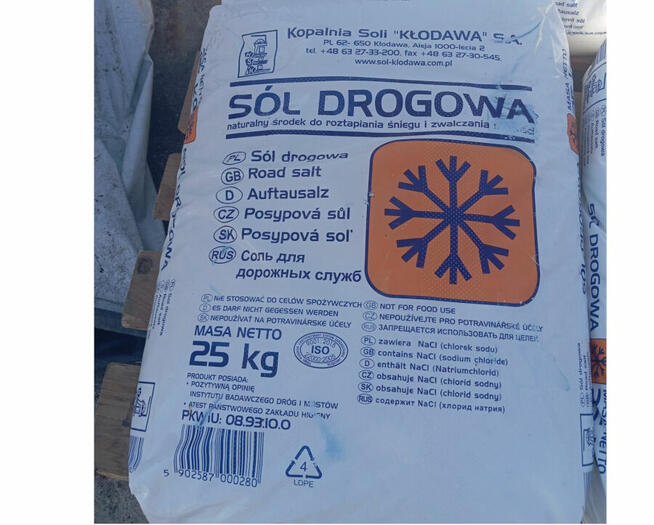 Sól drogowa 1 paleta 1125kg wysyłka na cały kraj