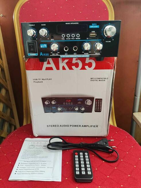 Cyfrowy Wzmacniacz Audio AK55 Bluetooth Stereo Hi-Fi USB SD