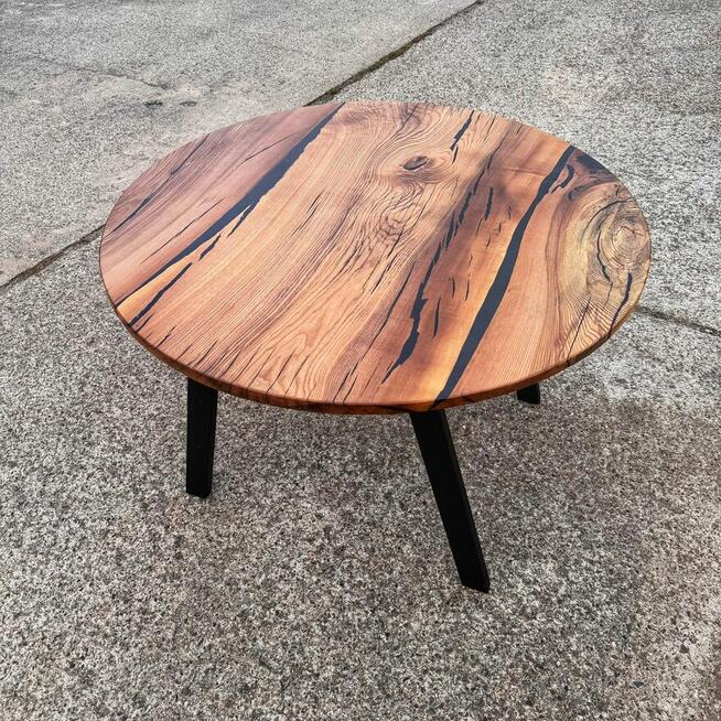 Stół do okrągły jesion żywica