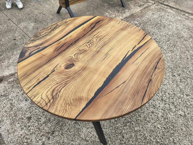 Stół do okrągły jesion żywica