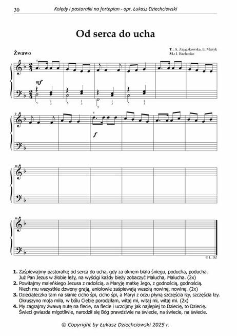 Kolędy na fortepian, pianino - nuty 24 kolęd, nowe wydanie