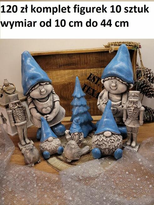 choinka gipsowa boże narodzenei skrzaty świąteczny