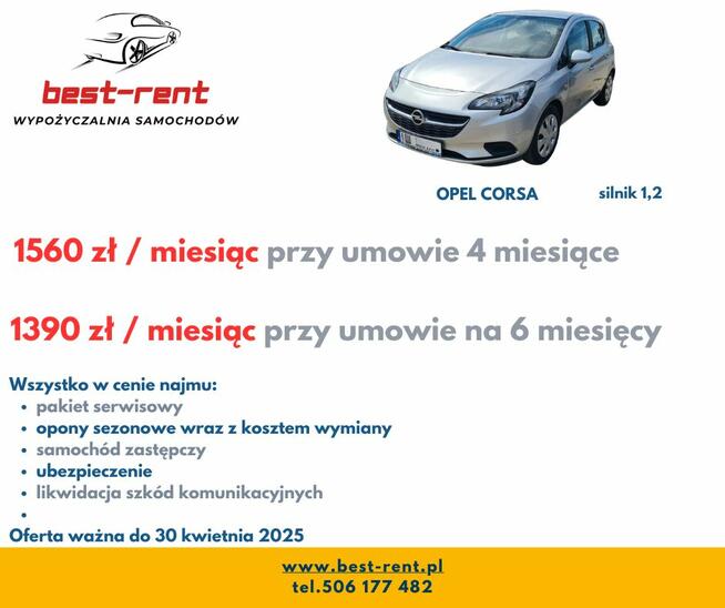 Tani wynajem samochodu od 1100 zł netto /m-c