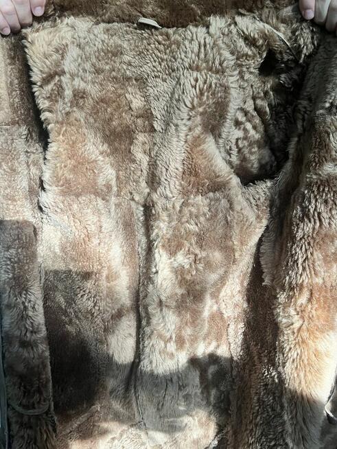 OKAZJA kożuch ponadczasowy model brązowo - szary