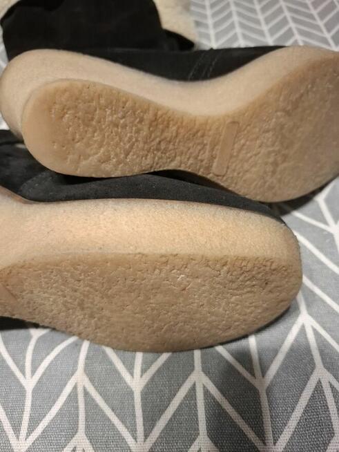 Kozaczki zamszowe na koturnie vintage