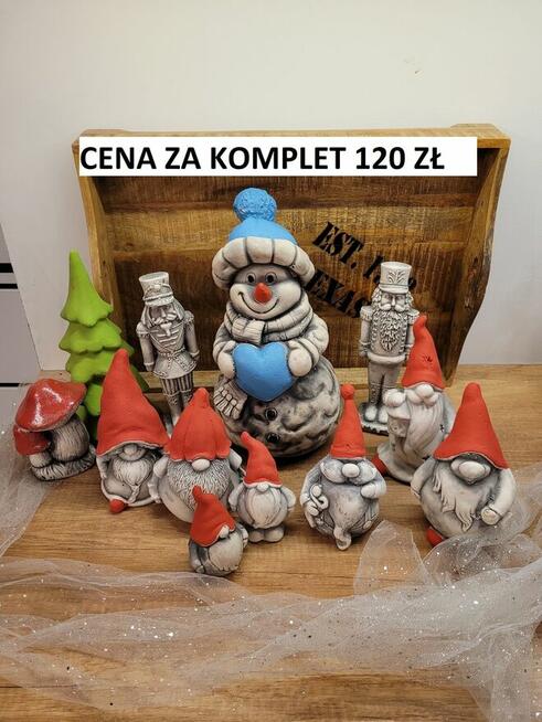 choinka gipsowa boże narodzenei skrzaty świąteczny