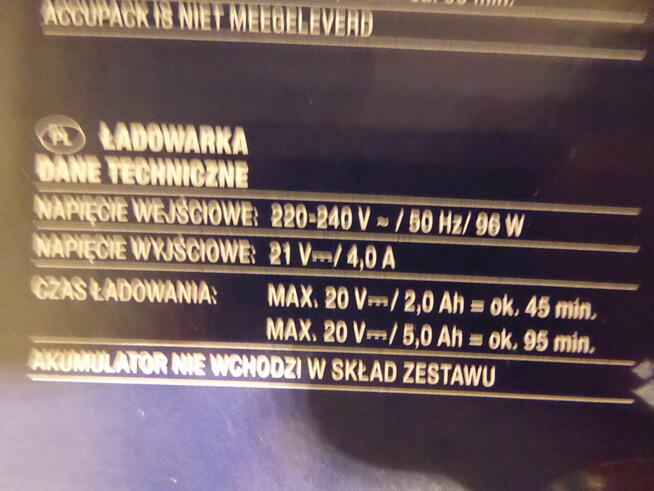 Nieużywana ładowarka 20/40V/4A ACTIVE ENERGY