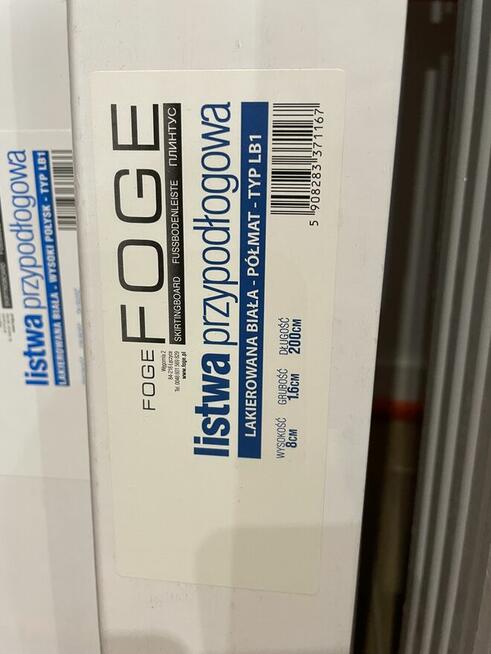 Listwy przypodłogowe LAKIEROWANE BIAŁE FOGE LB1