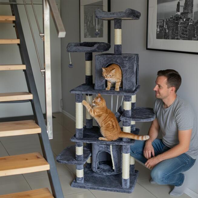 Duży drapak dla kota 170cm DK6 domek legowisko hamak