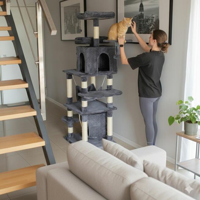 Duży drapak dla kota 170cm DK6 domek legowisko hamak