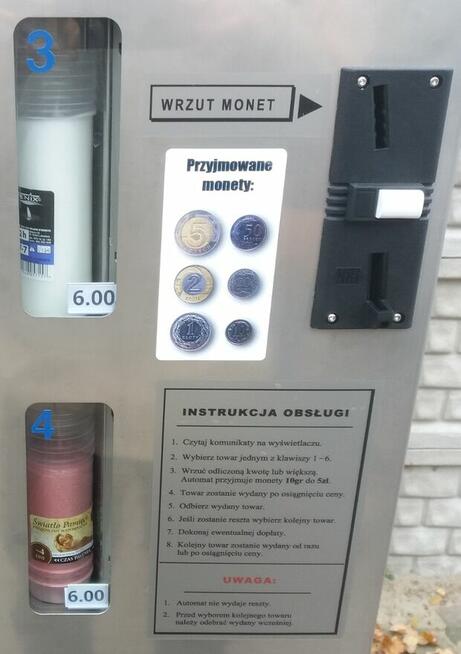 Zniczomat TM4 do wkładów z płatnością got. i bezgotówkową