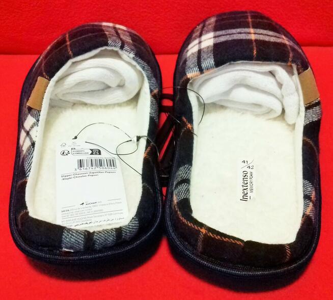 Bambosze męskie nowe ciepłe kapcie 41