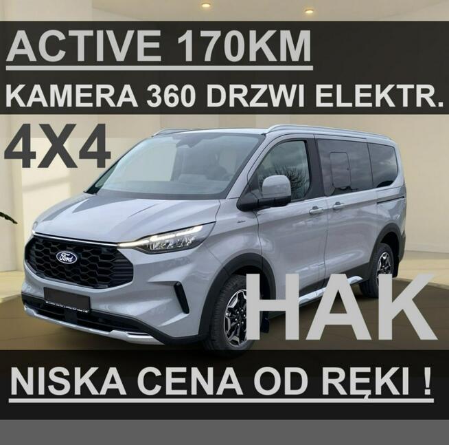 Ford Tourneo Custom L2 4X4 Active MatrixLed Kamera 360  Elektr. drzwi  Niska Cena 3349zł