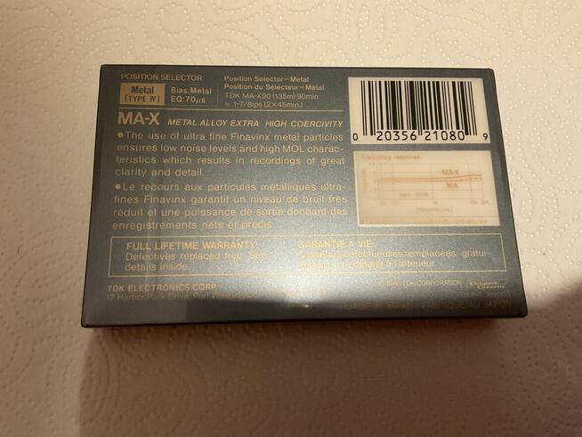 TDK MA-X - 1986 - USA Najlepszy typ IV TDK z połowy lat 80.
