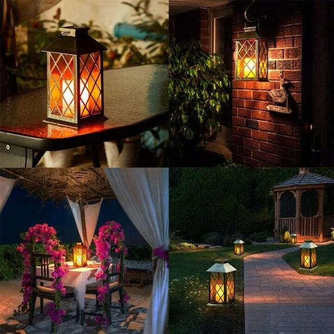 Lampion solarny latarnia ogrodowa znicz LED na grób solar