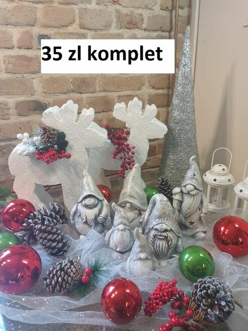 Brodacze świąteczne skrzat gipsowy Boże Narodzenie krasnale