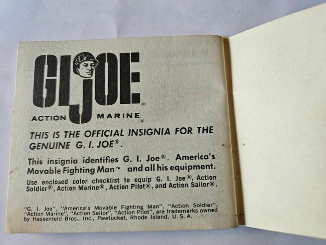 Vintage 1964 Hasbro GI Joe Action Marine MM77-00 Instrukcja