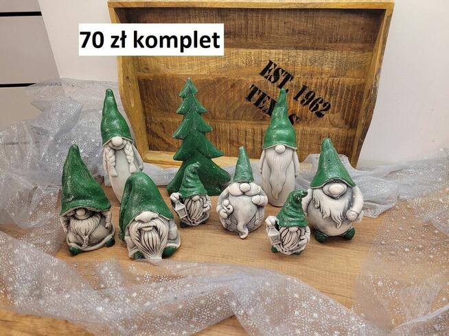 Brodacze świąteczne skrzat gipsowy Boże Narodzenie krasnale