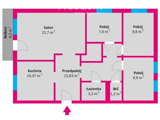 Przestronne 4 pokoje 79,4 m² Monte Cassino Rzeszów